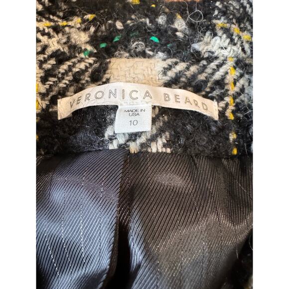 Veronica Beard Black wool Blend Crispin Tweed boxy oversized Coat size 10 - Picture 5 of 14